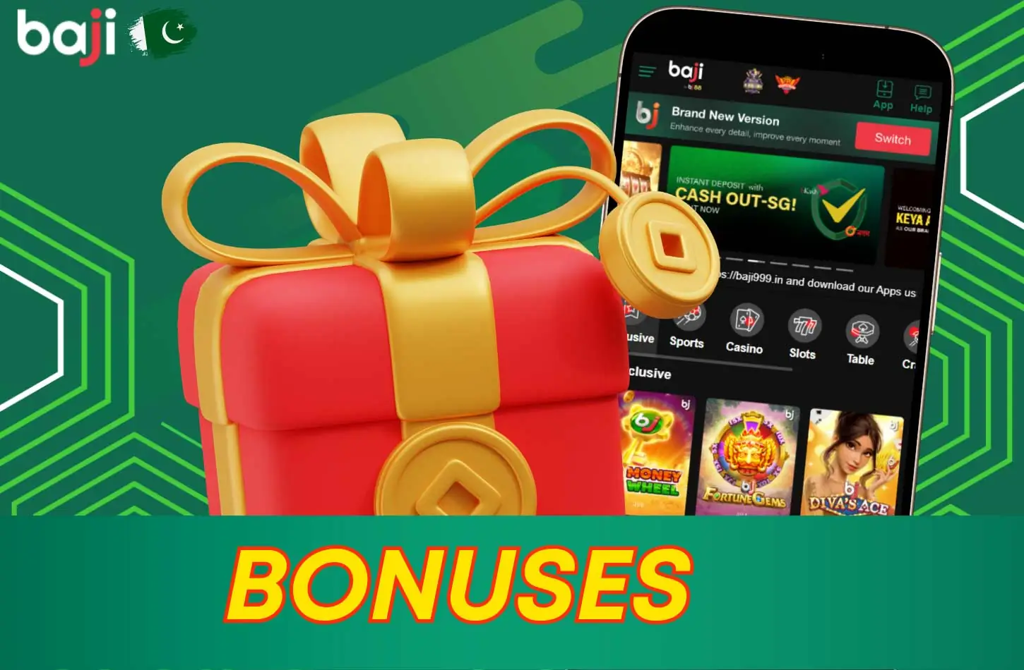 Baji offers welcome bonuses available for new players