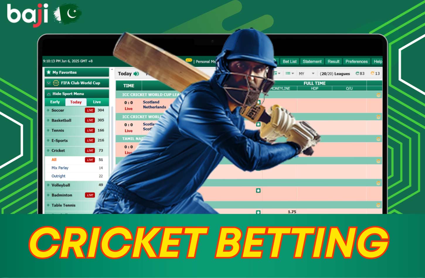 Live Cricket Betting in Baja