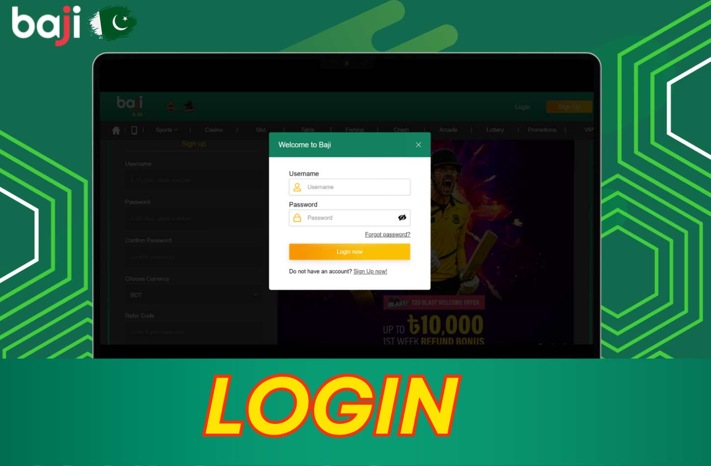 How to log into your Baji account