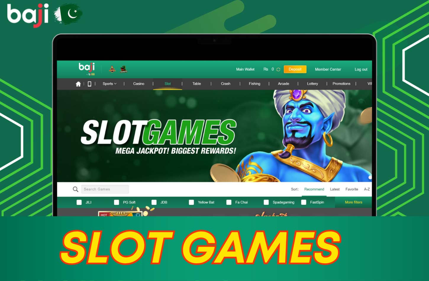 The Baji slot Games section