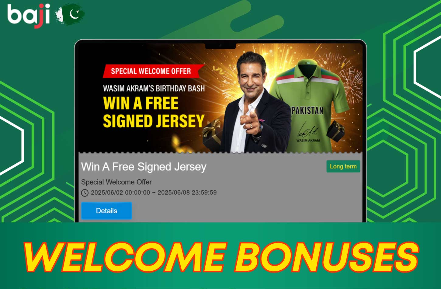 Baji offers a wide range of bonuses